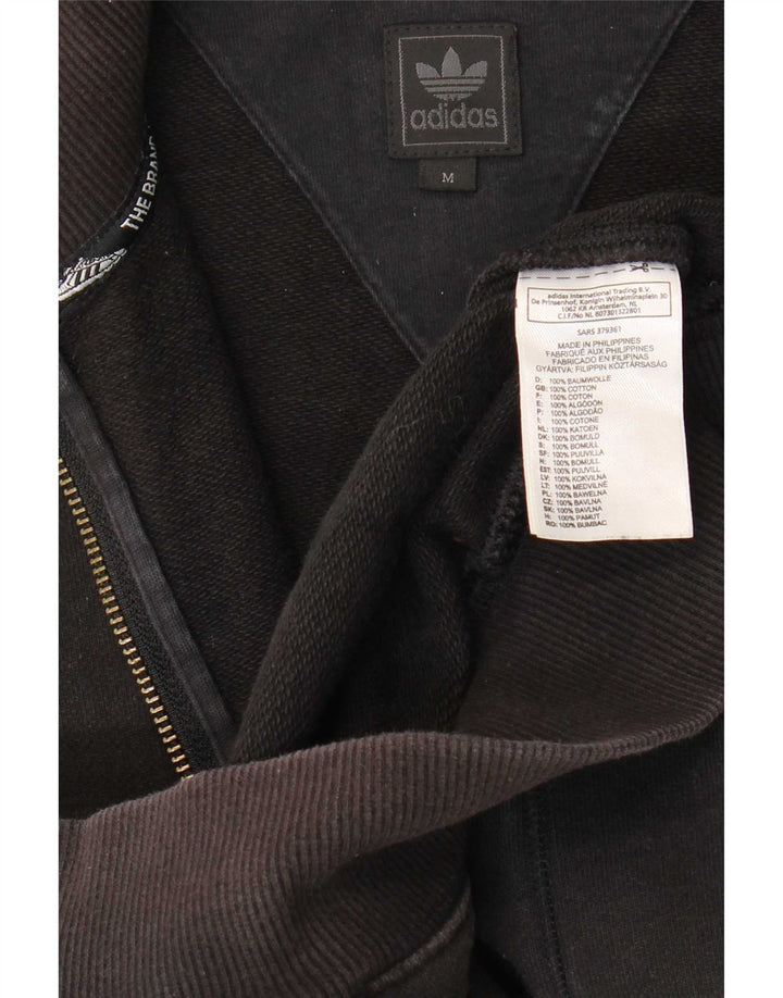 Jachetă de trening pentru bărbați Adidas, bumbac mediu negru