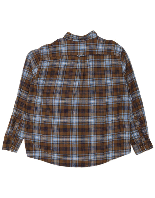 Cămașă de flanel pentru bărbați EDDIE BAUER 2XL bumbac carouri kaki