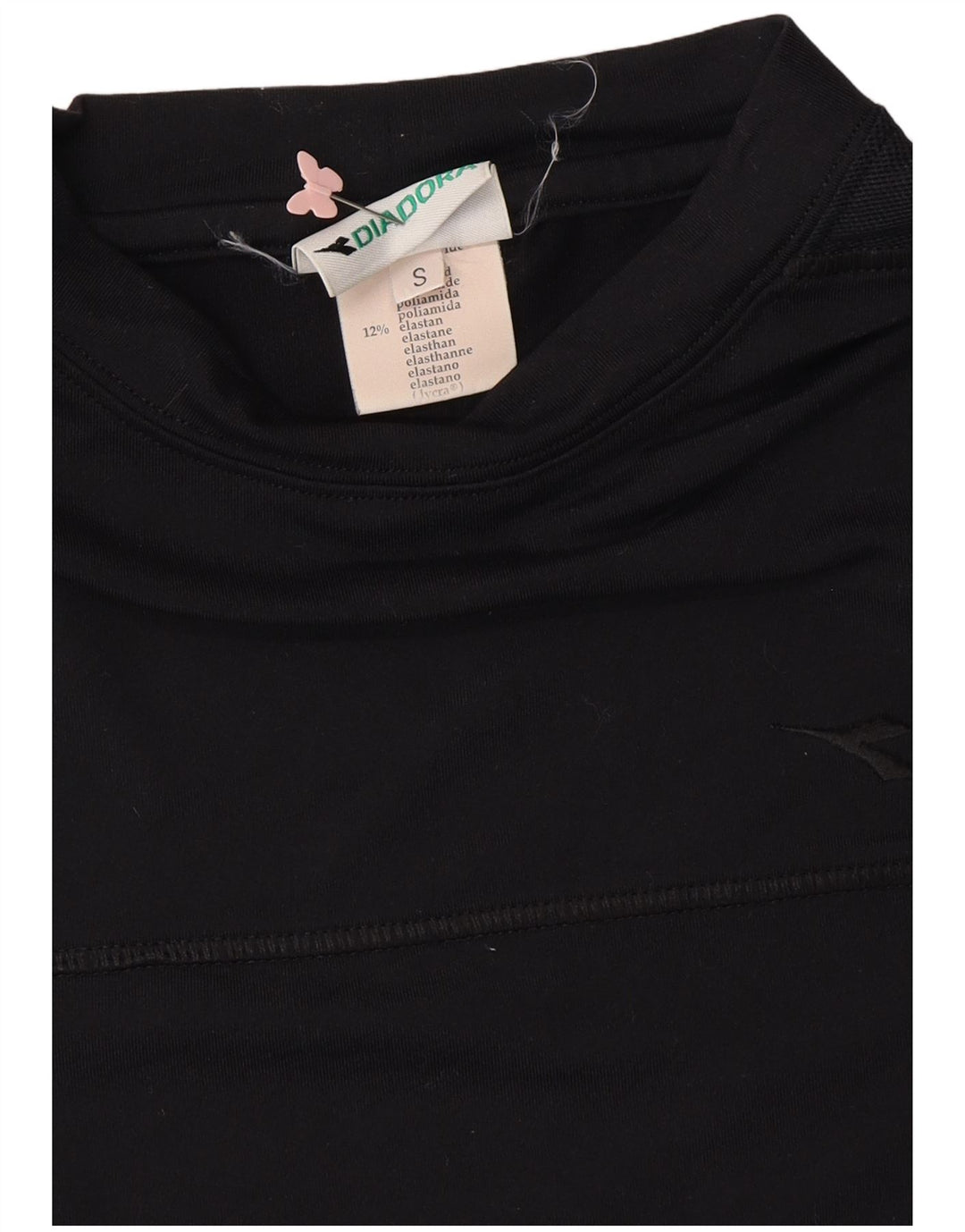 DIADORA Tricou Crop Top UK 10 Small Poliamidă Neagră