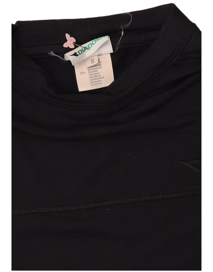 DIADORA Tricou Crop Top UK 10 Small Poliamidă Neagră