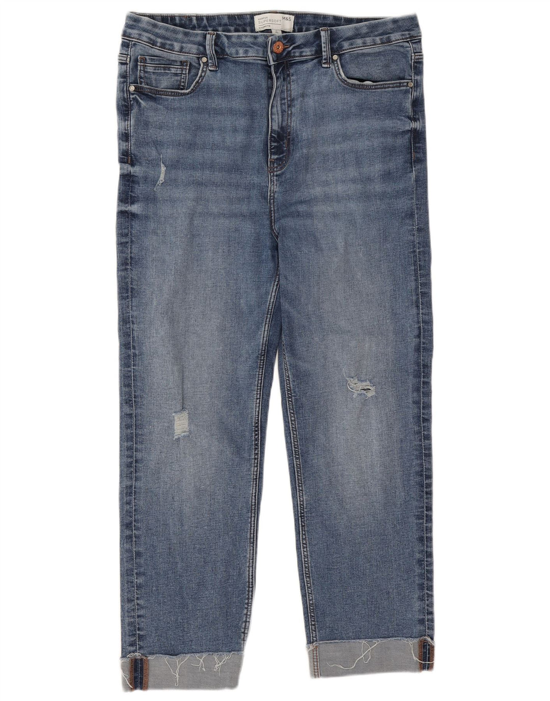 Blugi drepti Harper pentru femei Marks & Spencer UK 16 Large W32 L25 Blue