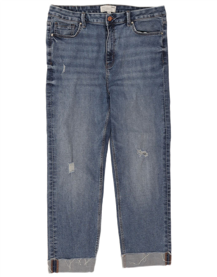 Blugi drepti Harper pentru femei Marks & Spencer UK 16 Large W32 L25 Blue