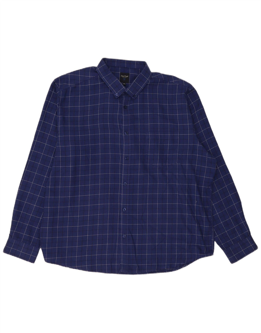 Cămașă de flanel pentru bărbați James Pringle 2XL, poliester cu carouri bleumarin