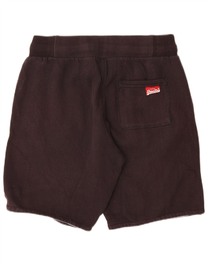 SUPERDRY Pantaloni scurti de sport grafic pentru femei UK 12, bumbac gri mediu