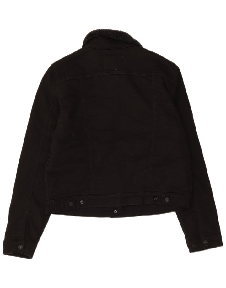 Jachetă de blugi Sherpa pentru femei Levi's UK 16, mare, negru, bumbac