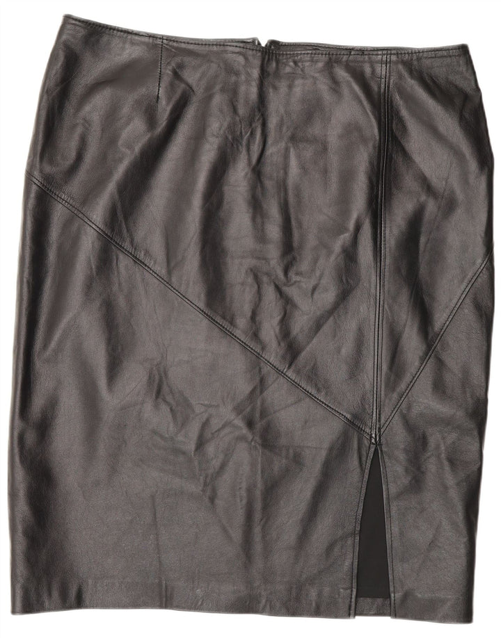 Fusta din piele vintage pentru femei W42 3XL negru