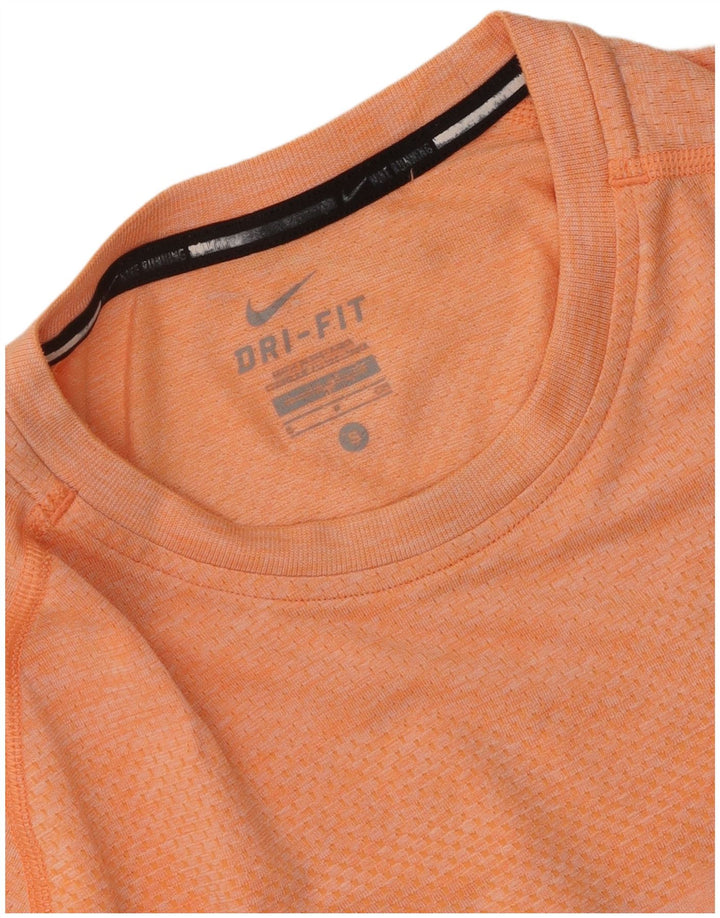 Tricou Nike Dri Fit pentru bărbați Top mic portocaliu cu dungi