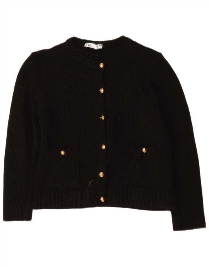 Pulover cardigan pentru femei Zara UK 14 Poliester mediu negru