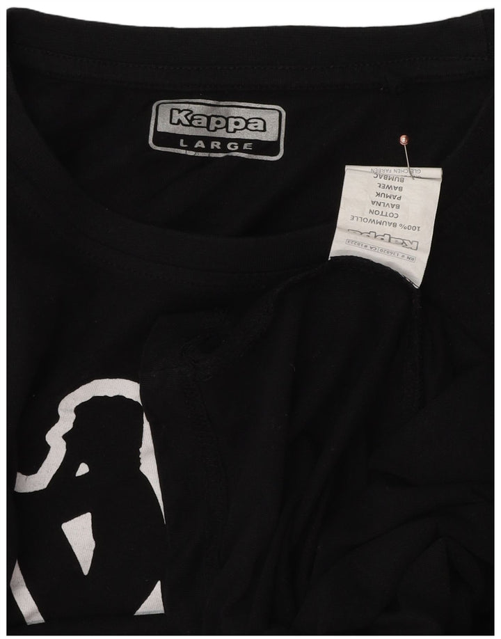 Tricou grafic pentru bărbați Kappa Top mare bumbac negru