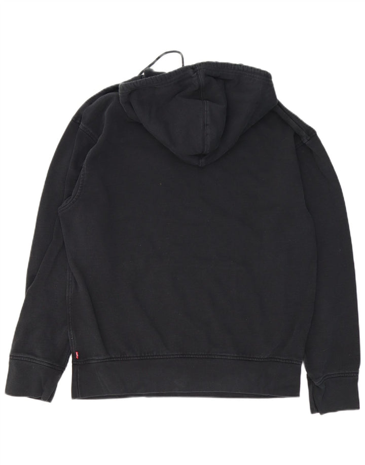 Pulover Levi's pentru bărbați cu capota cu grafică, bumbac mediu negru