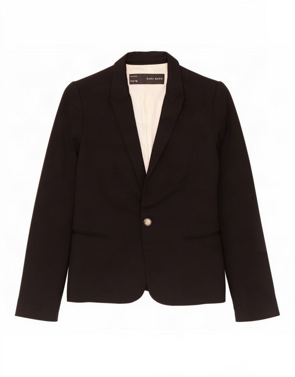 Sacou blazer pentru femei Zara, cu 1 nasture, UK 10, mic, negru, viscoza