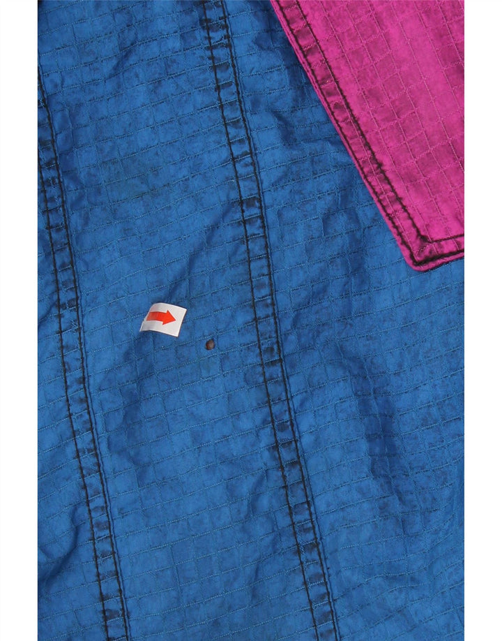 Salopetă de schi vintage pentru bărbați cu glugă IT 52 mare, albastru, poliamidă color bloc