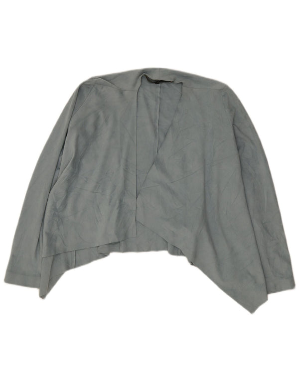 Top cardigan asimetric pentru femei Zara UK 6 XS poliester albastru
