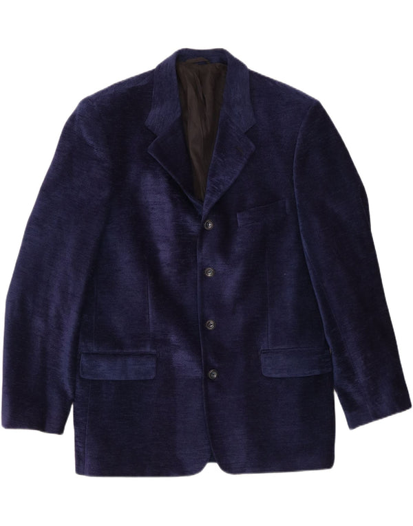 Blazer Vintage pentru bărbați cu 4 nasturi, UK 40, mare, bleumarin
