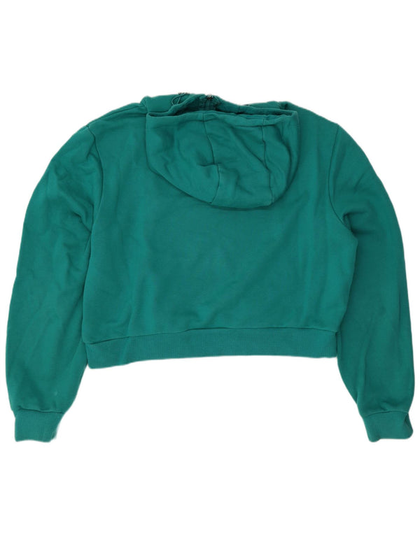 Pulover cu glugă cu grafic crop pentru femei Ellesse UK 12 bumbac turcoaz mediu