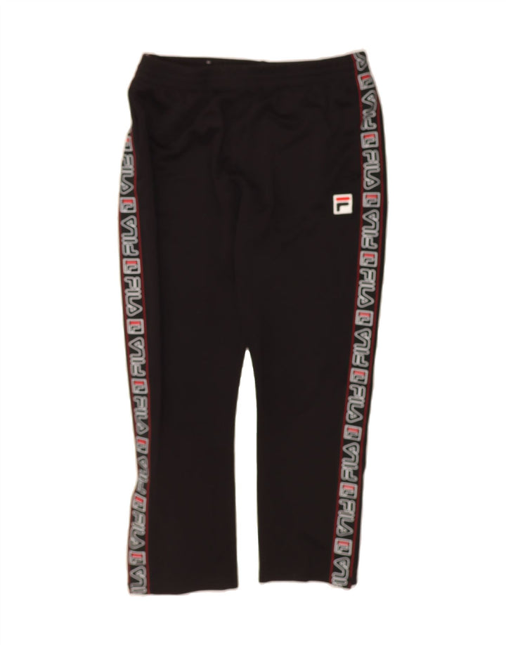FILA Mens Graphic Tracksuit Trousers Large  Black Polyester Vintage Fila and Second-Hand Fila from Messina Hembry 