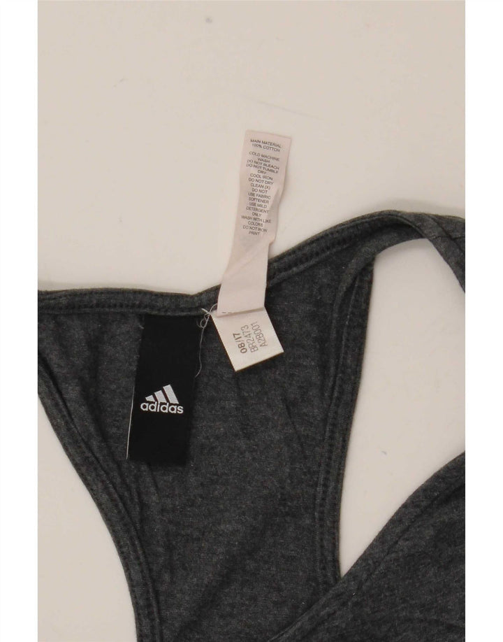Vesta grafică pentru femei Adidas UK 12, bumbac gri mediu