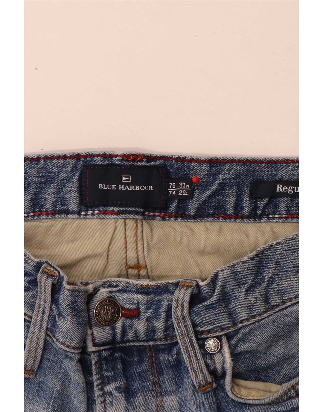 Blugi drepti obișnuiți pentru bărbați de la Marks & Spencer, bumbac, L30 L29