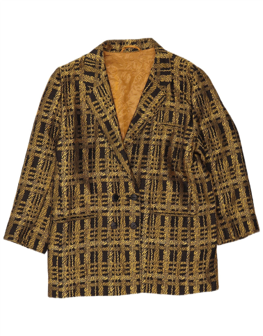 Jachetă vintage pentru femei la dublu piept, UK 16, cu carouri mari