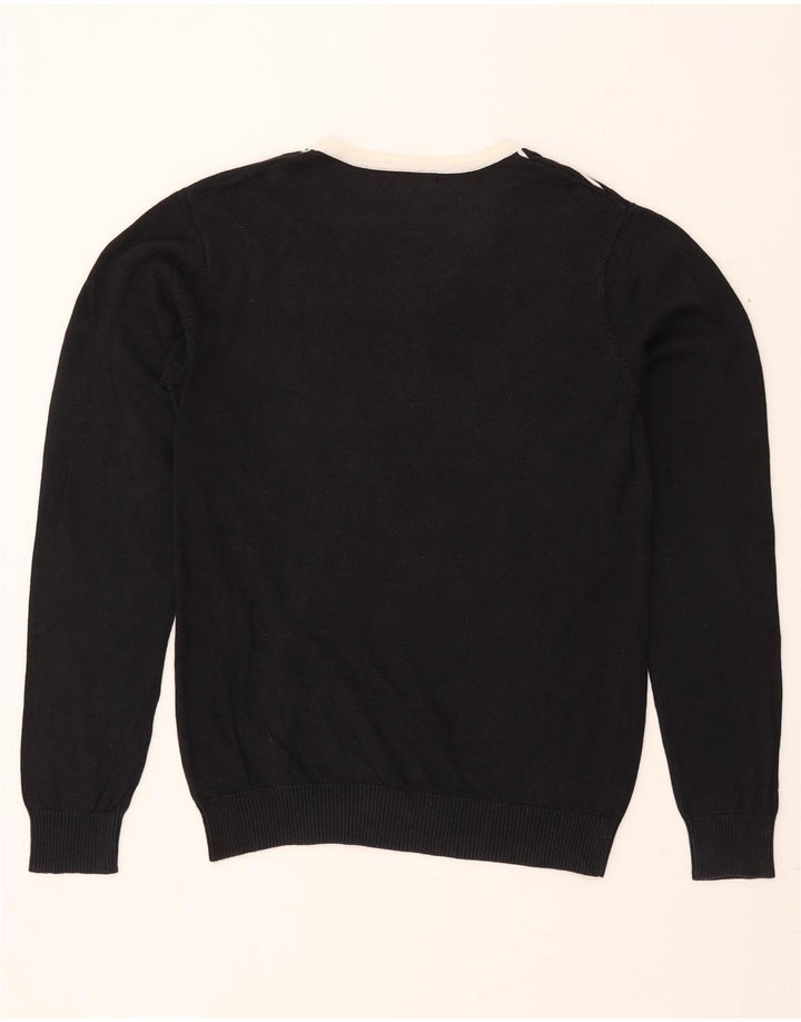 JACK & JONES Pulover cu decolteu în V pentru bărbați, cu dungi mari, negre