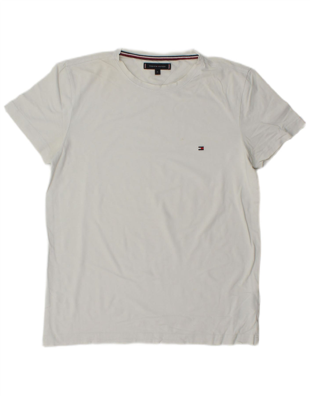 Tricou Tommy Hilfiger pentru bărbați Top Medium White Bumbac