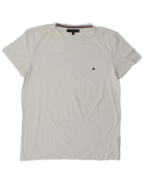 Tricou Tommy Hilfiger pentru bărbați Top Medium White Bumbac