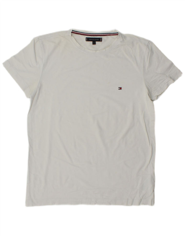 Tricou Tommy Hilfiger pentru bărbați Top Medium White Bumbac