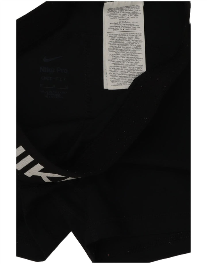 Pantaloni scurți sport Nike Dri Fit Graphic pentru femei UK 12 Poliester mediu negru