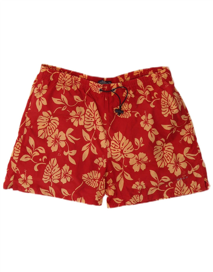 Pantaloni scurți de înot Gant pentru bărbați, nailon, floral, roșu mediu
