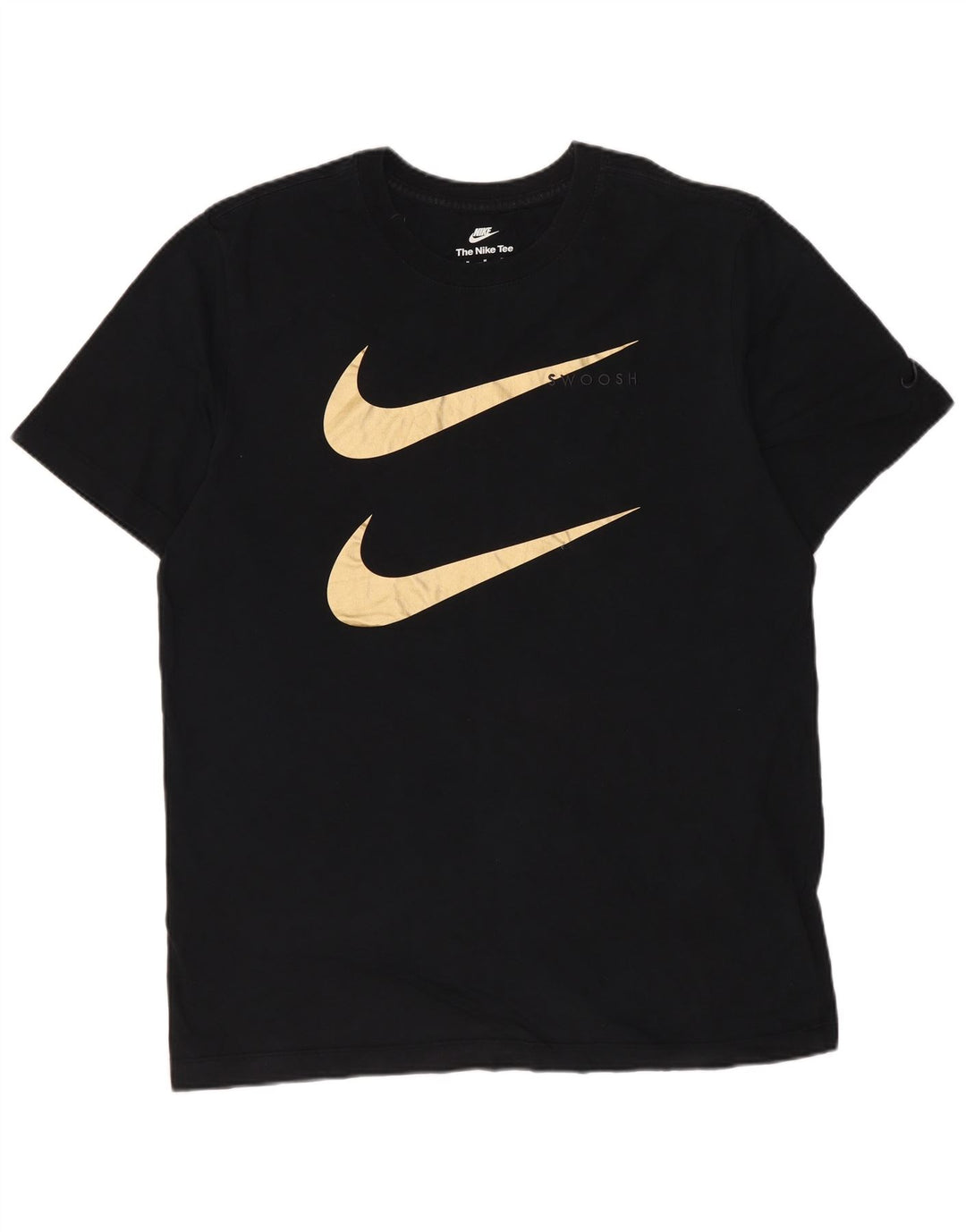 Tricou cu grafic Swoosh Nike pentru bărbați Top mediu din bumbac negru