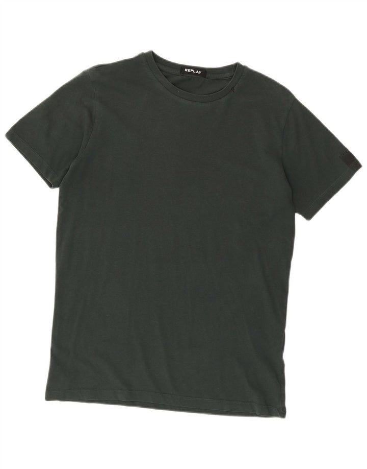 Tricou pentru bărbați Replay Top din bumbac verde mediu