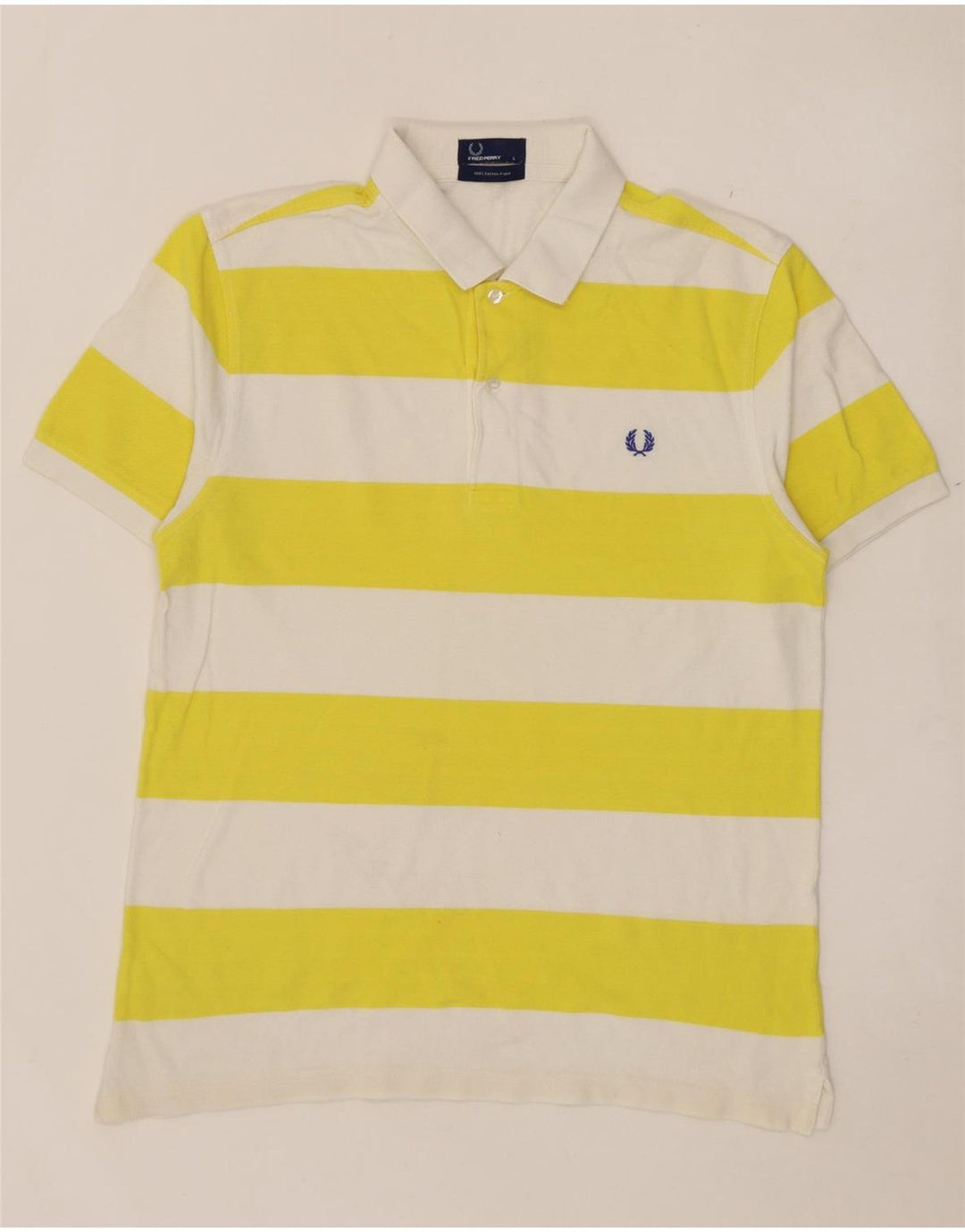Cămașă polo Fred Perry pentru bărbați, bumbac cu dungi galbene mari