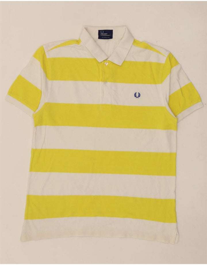 Cămașă polo Fred Perry pentru bărbați, bumbac cu dungi galbene mari