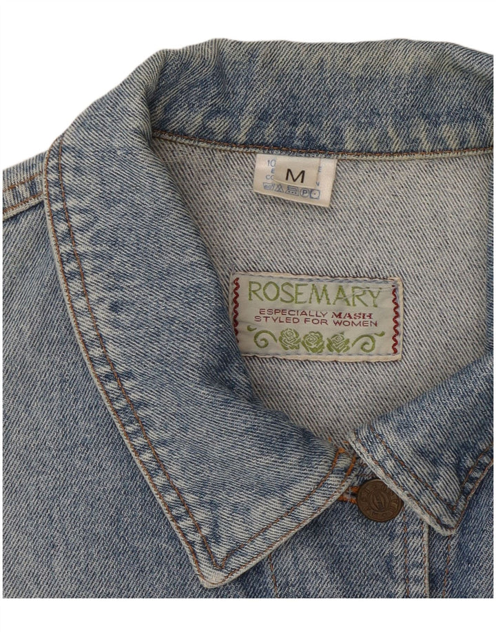 Jachetă de denim crop pentru femei ROSEMARY UK 14, bumbac albastru mediu