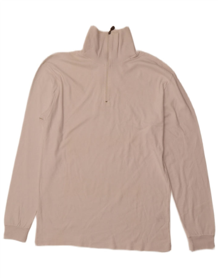 CONTE OF FLORENCE Top de trening pentru femei, cu fermoar și gât, cu pulover IT 52 2XL Alb