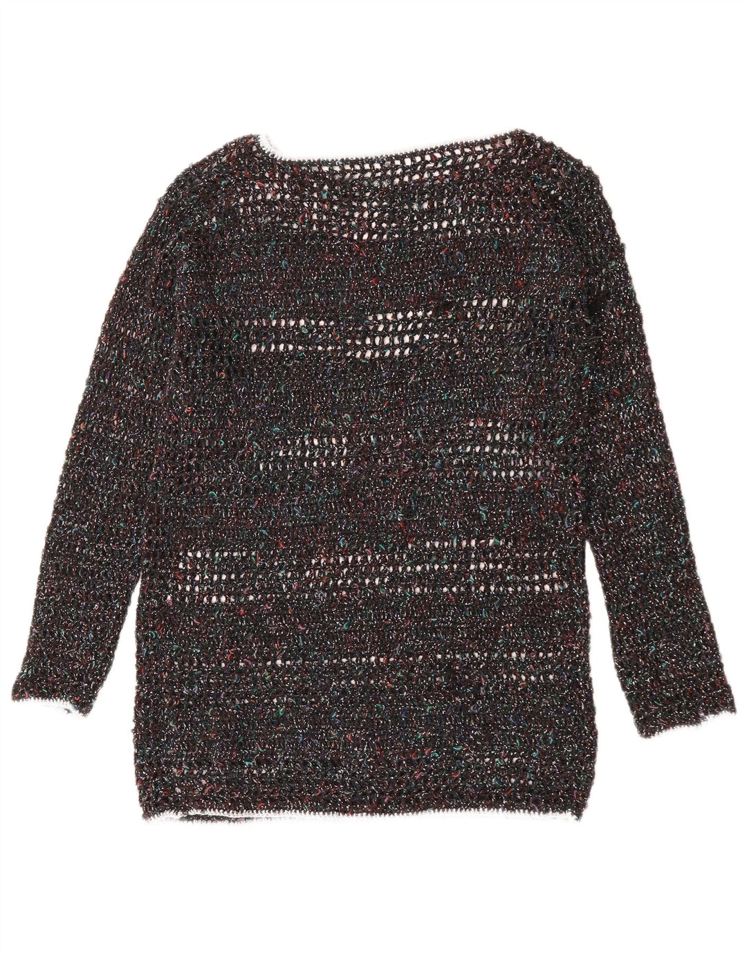 Pulover VINTAGE pentru femei cu gâtul cu barca UK 12 Medium, multicolor, pete