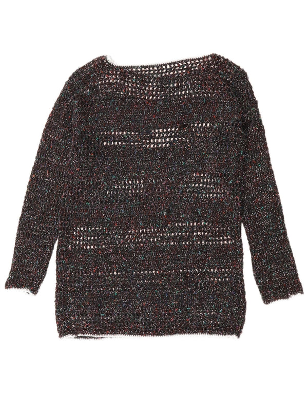 Pulover VINTAGE pentru femei cu gâtul cu barca UK 12 Medium, multicolor, pete