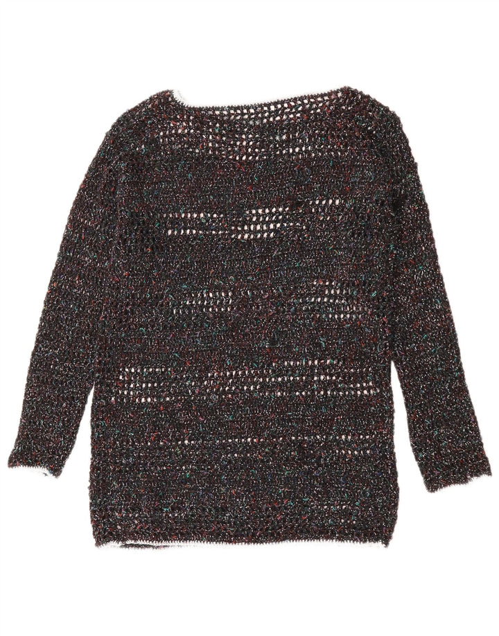 Pulover VINTAGE pentru femei cu gâtul cu barca UK 12 Medium, multicolor, pete