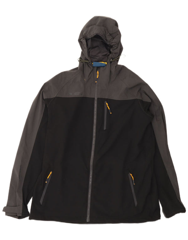 Jachetă de ploaie cu glugă pentru bărbați Mountain Warehouse UK 42 XL Negru Colorblock