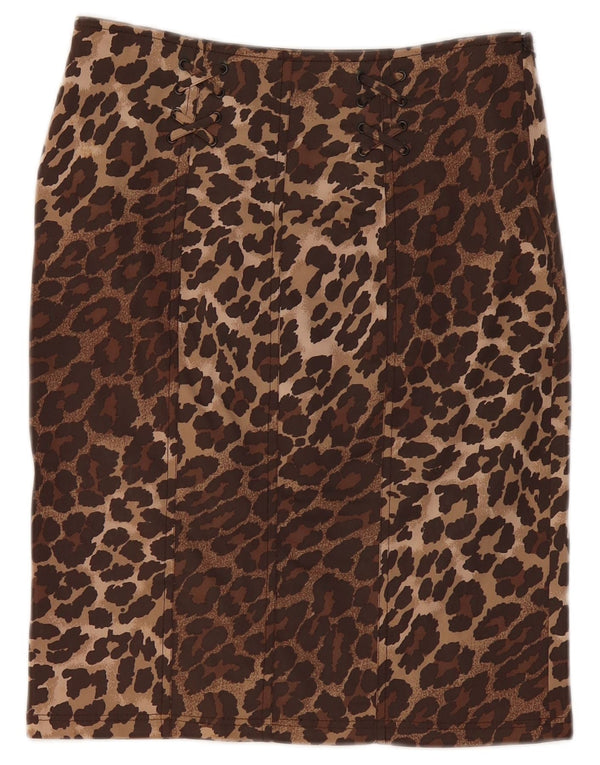 KAREN MILLEN Fusta creion pentru femei UK 8 Small W30 Maro Animal Print
