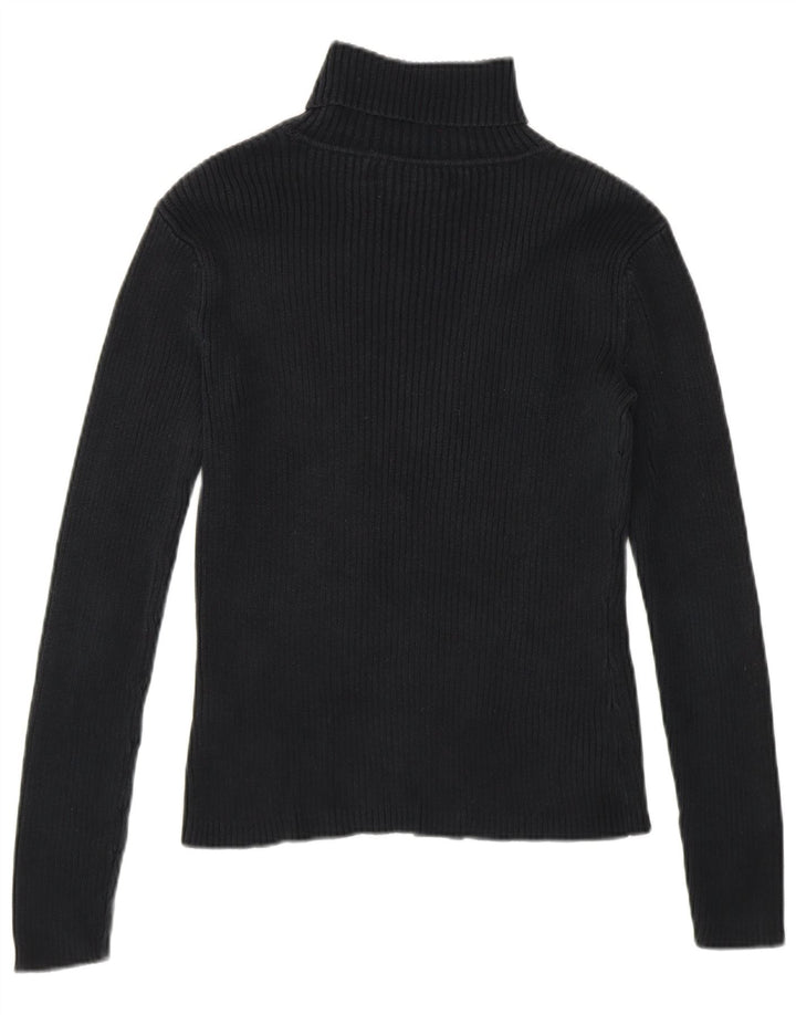 Pulover pentru femei TOMMY HILFIGER Pulover cu gât rulat UK 8 Bumbac negru mic