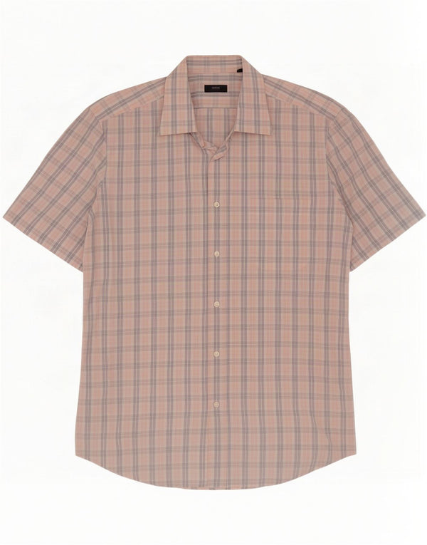 Cămașă cu mânecă scurtă pentru bărbați Hugo Boss Mărimea 16 1/2 42, mare, multicoloră