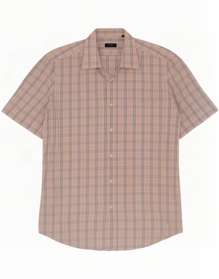 Cămașă cu mânecă scurtă pentru bărbați Hugo Boss Mărimea 16 1/2 42, mare, multicoloră