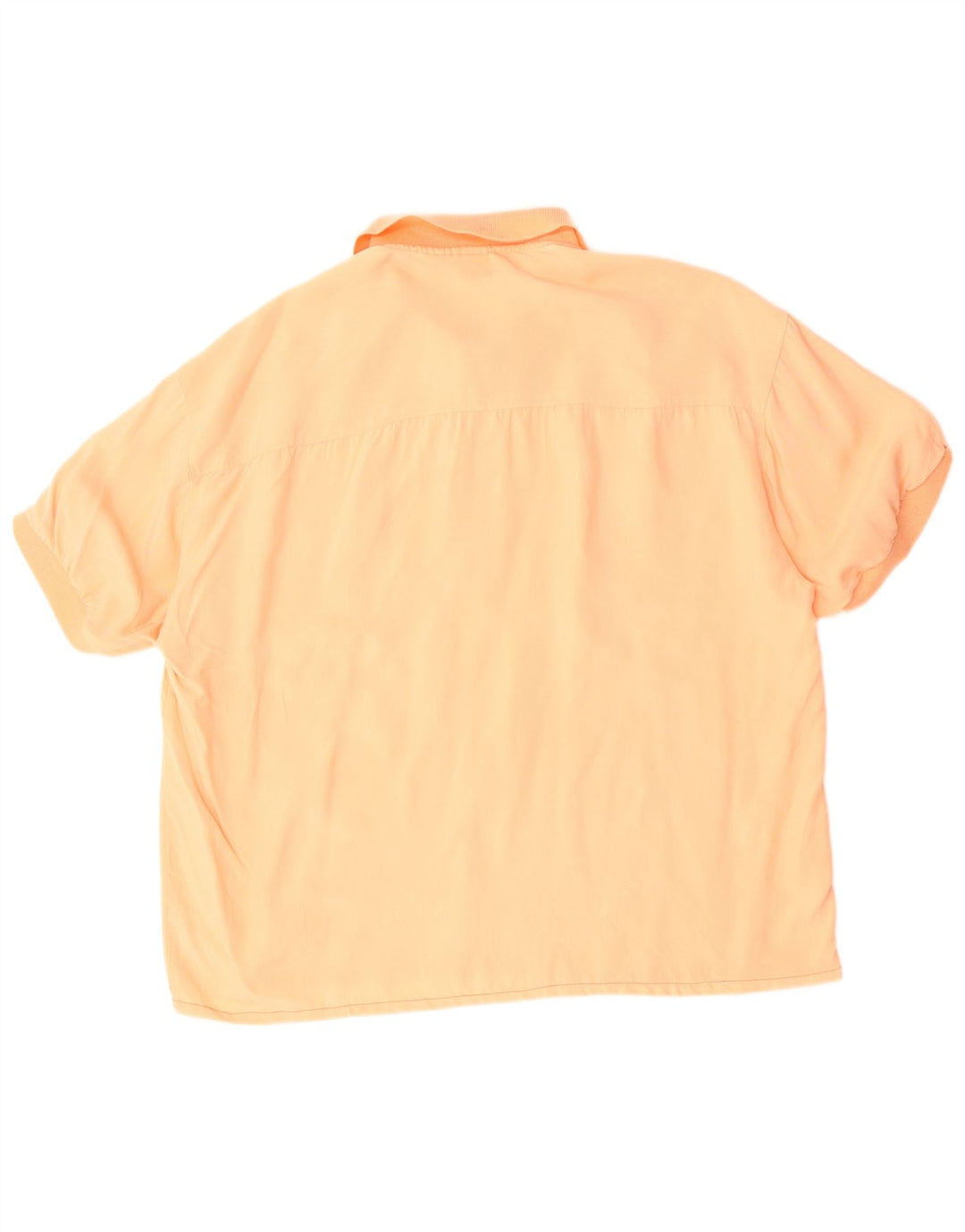 Cămașă vintage pentru bărbați cu mânecă scurtă, XL, mătase portocalie