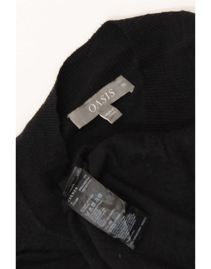 Pulover Oasis pentru femei cu gât țestoasă supradimensionat, UK 18 XL, viscoză neagră