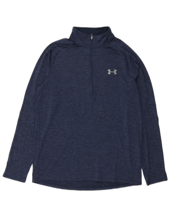 Top de trening Under Armour pentru bărbați Heat Gear Pullover Medium Bleumarin Flecked