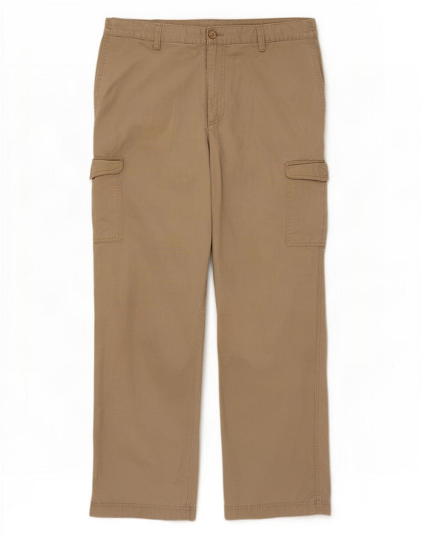 Farah Pantaloni Cargo Drepți L34 L31 Bej Bumbac