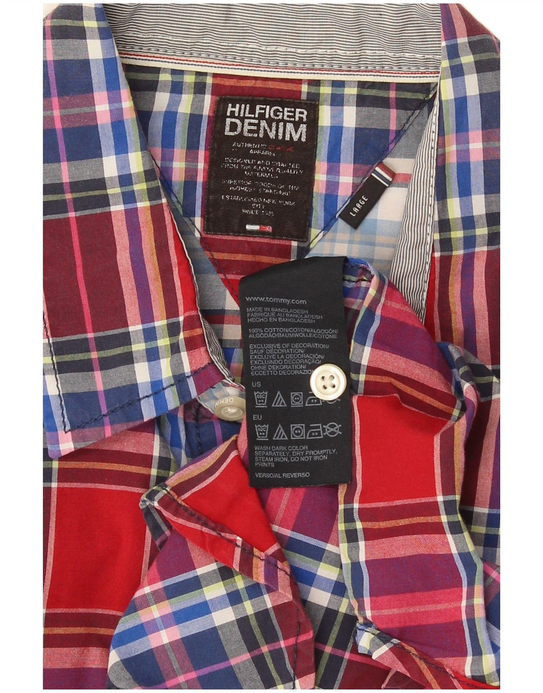 Cămașă pentru bărbați Tommy Hilfiger, mare, roșu, din bumbac