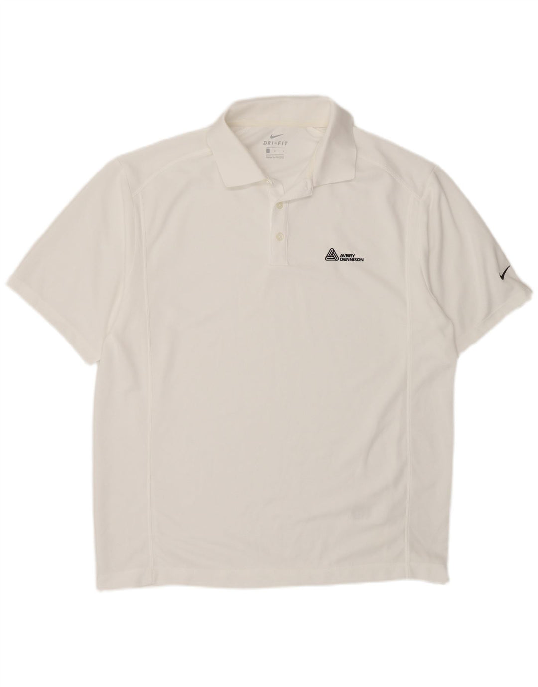 Tricou polo Nike Dri Fit pentru bărbați, mare, alb, din poliester