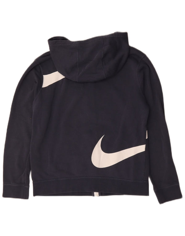 Pulover Nike pentru băieți Swoosh Graphic Zip Hoodie 13-14 ani XL Bumbac bleumarin